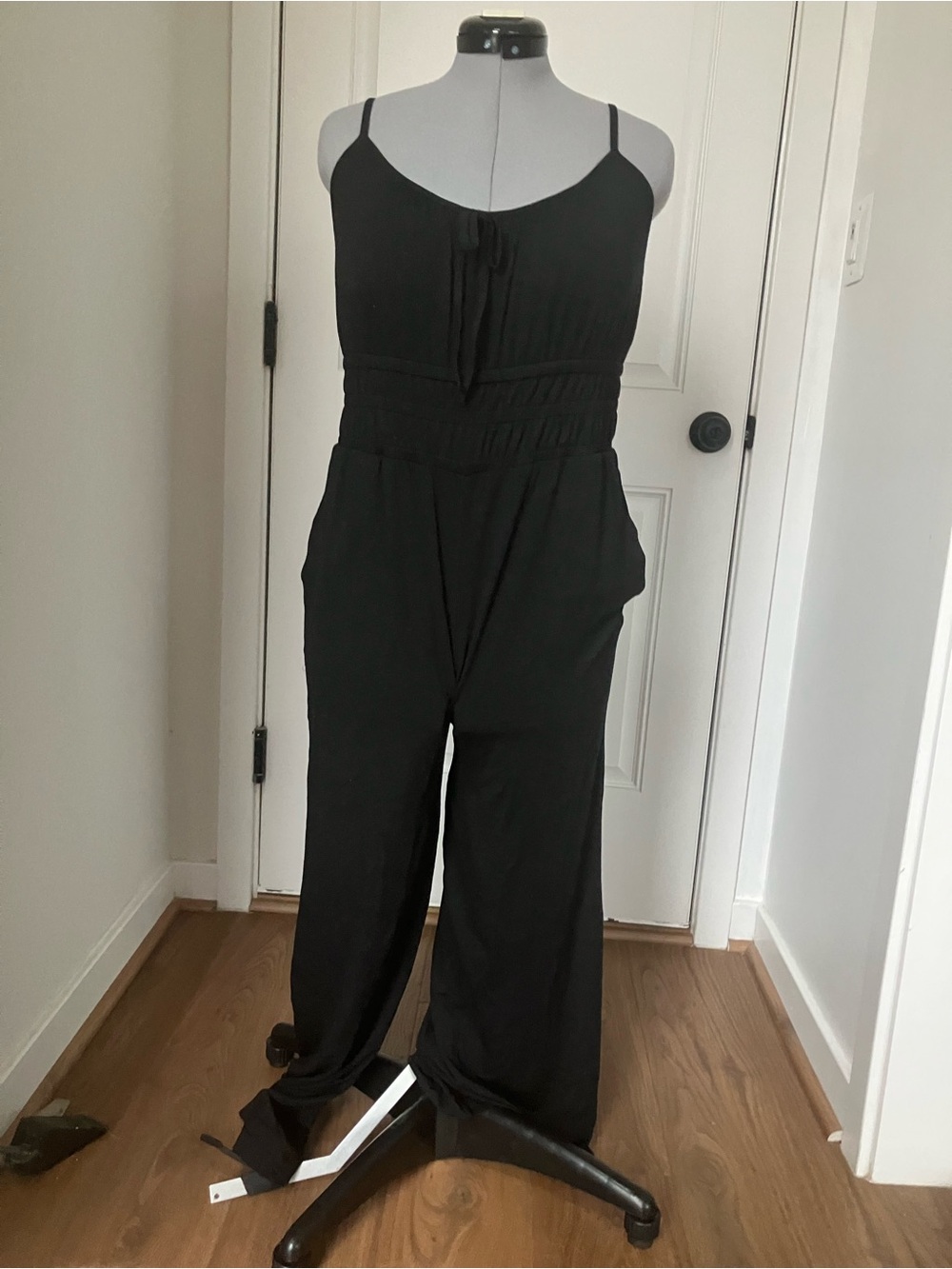 LOFT Black Spaghetti-Strap Jumpsuit